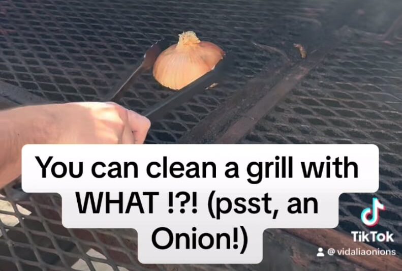 Clean your grill with an onion