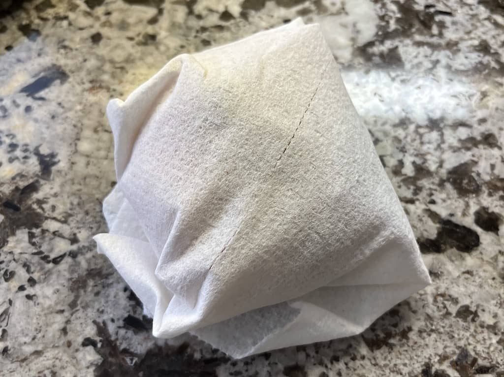 Vidalia onion wrapped in paper towel